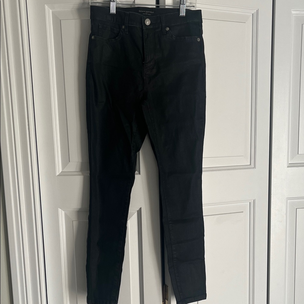 Black Skinny Coated Jeans